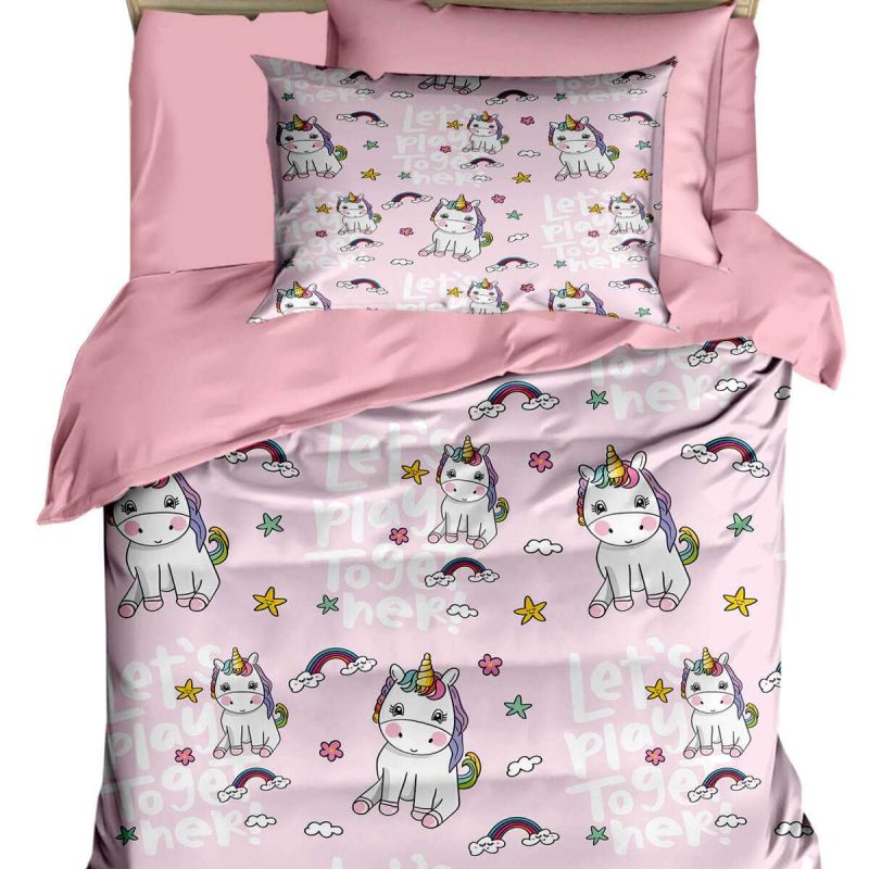 Dijital Baskılı 3d Pamuklu Yenidoğan Bebek Nevresim Takımı Lets Play Together