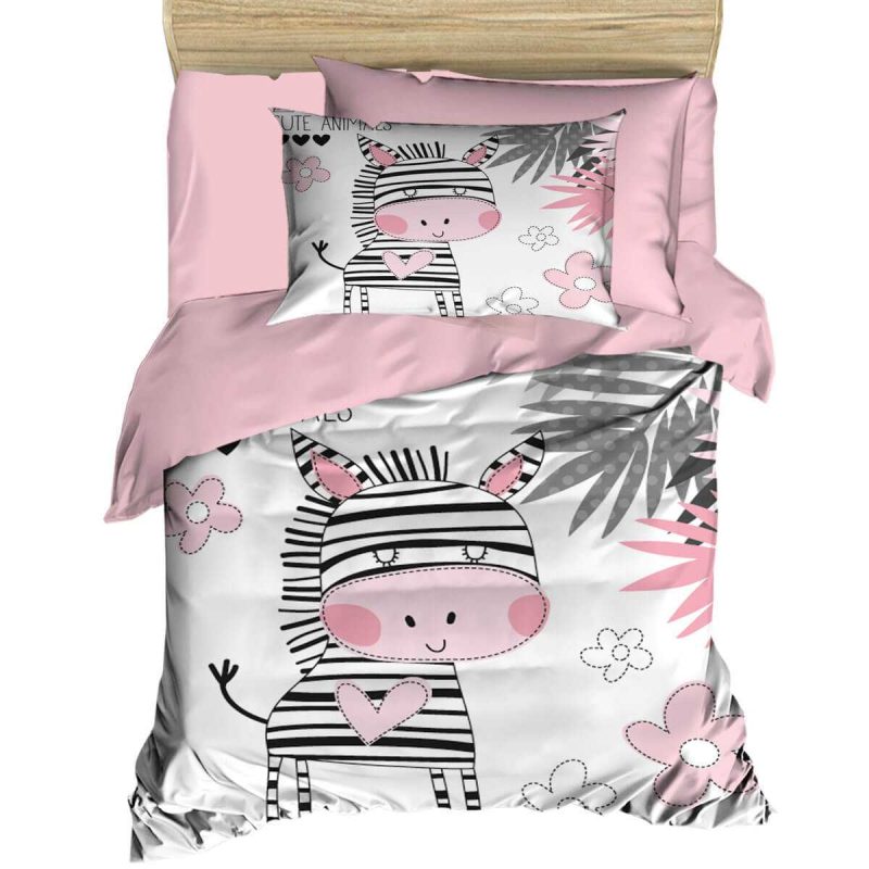 Dijital Baskılı 3d Pamuklu Yenidoğan Bebek Nevresim Takımı Baby Zebra