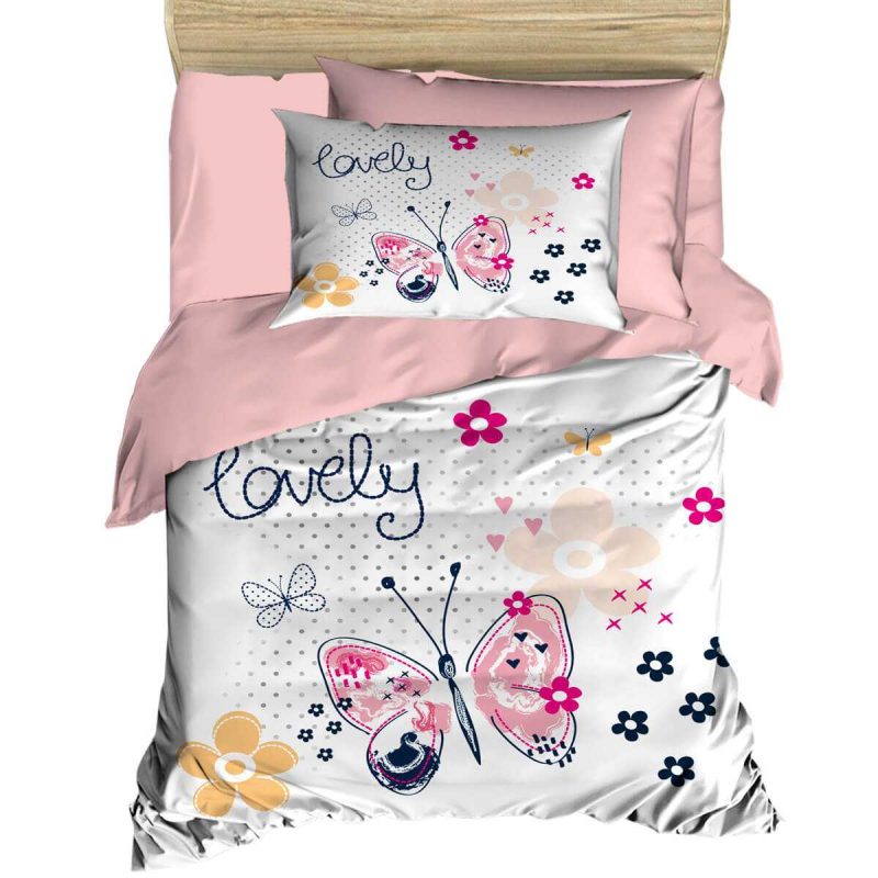 Dijital Baskılı 3d Pamuklu Yenidoğan Bebek Nevresim Takımı Lovely Butterfly