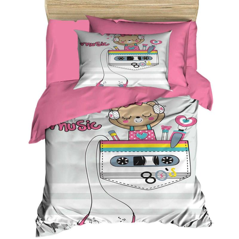 Dijital Baskılı 3d Pamuklu Yenidoğan Bebek Nevresim Takımı Enjoy Music