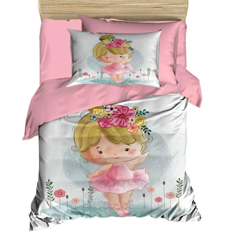 Dijital Baskılı 3d Pamuklu Yenidoğan Bebek Nevresim Takımı Balerina