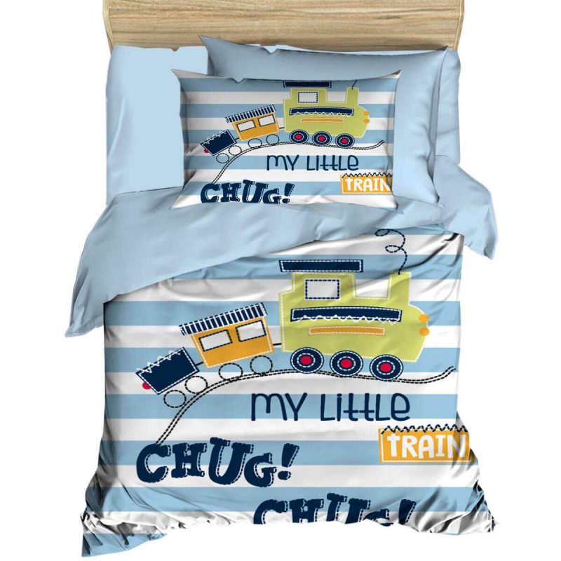 Dijital Baskılı 3d Pamuklu Yenidoğan Bebek Nevresim Takımı My Little Train