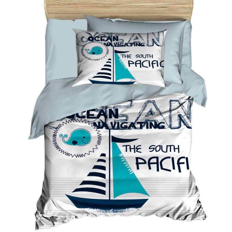 Dijital Baskılı 3d Pamuklu Yenidoğan Bebek Nevresim Takımı South Pasific