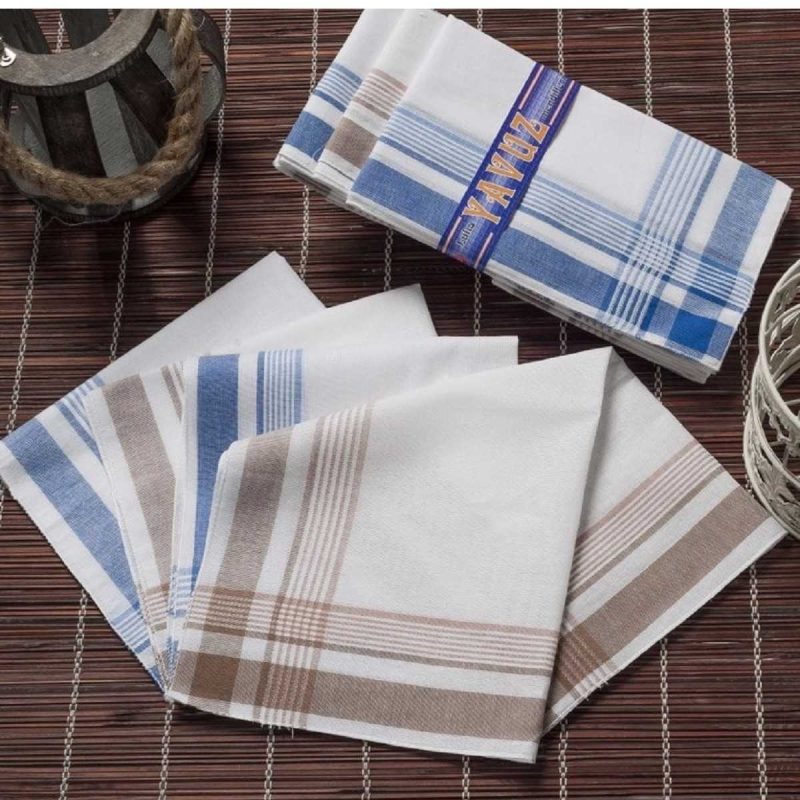 Yavuz Kutulu 39x39 cm 12 Adet Kumaş Mendil YM 01