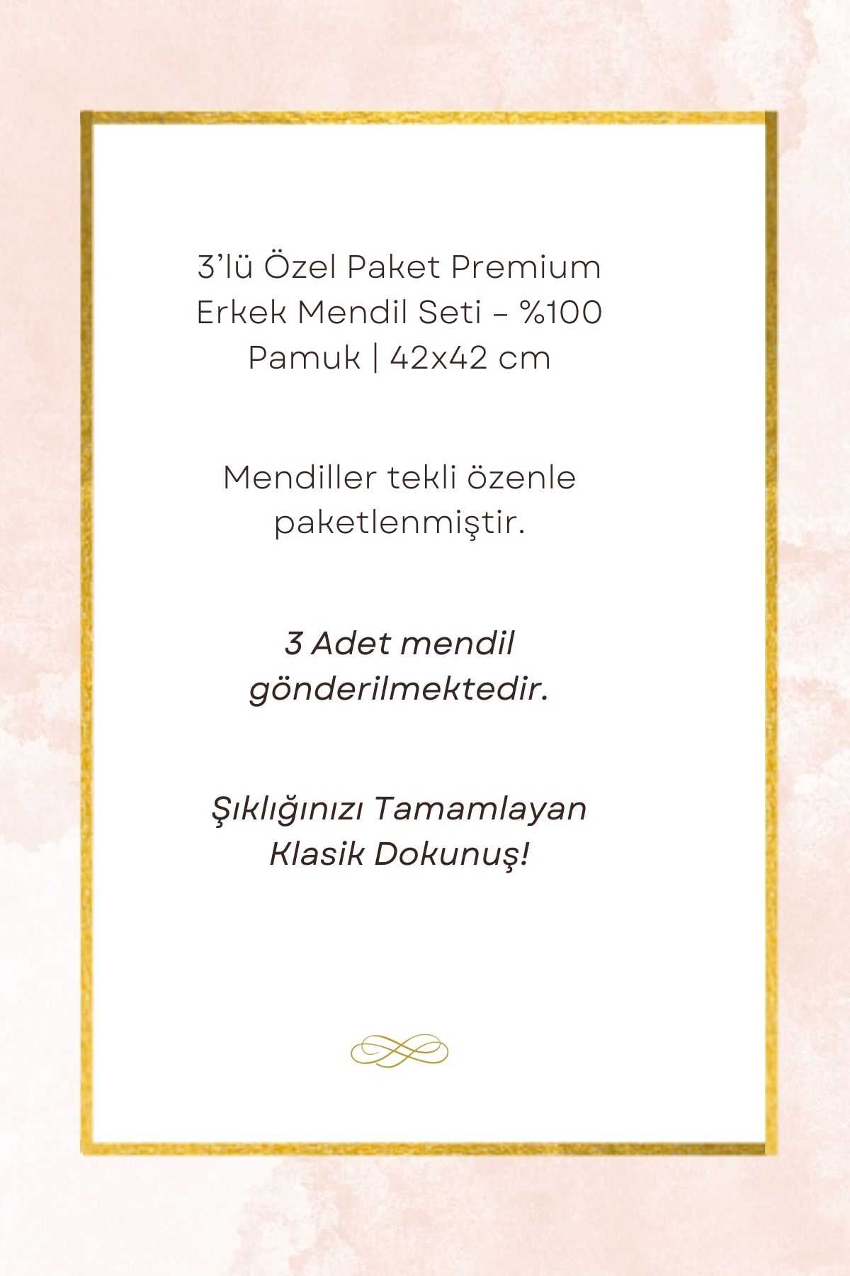 3’lü Özel Paket Premium Erkek Mendil Seti  %100 Pamuk 42x42 cm Beyaz - Görsel 4