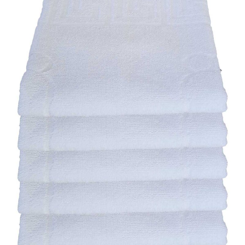 6 lı Ayak İzli Banyo Paspas Pamuklu Ayak Havlusu 50x70 Cm