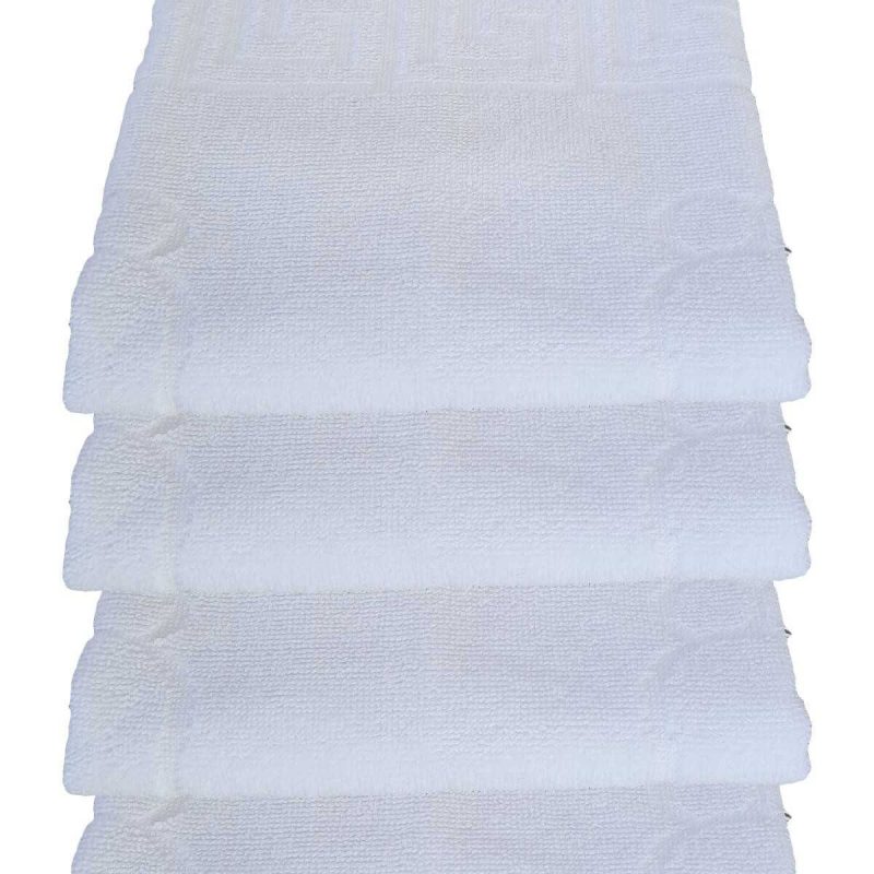 4 lü Ayak İzli Banyo Paspas 100 Pamuklu Ayak Havlusu