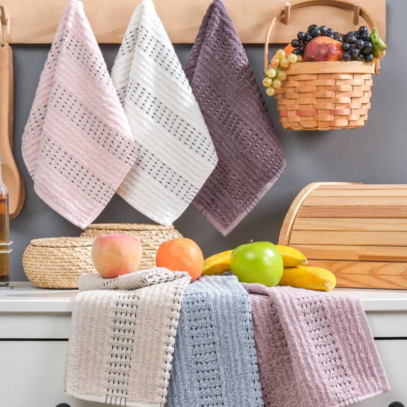 6’lı Soft Touch Mutfak Pamuklu Havlu Seti 30x50 cm