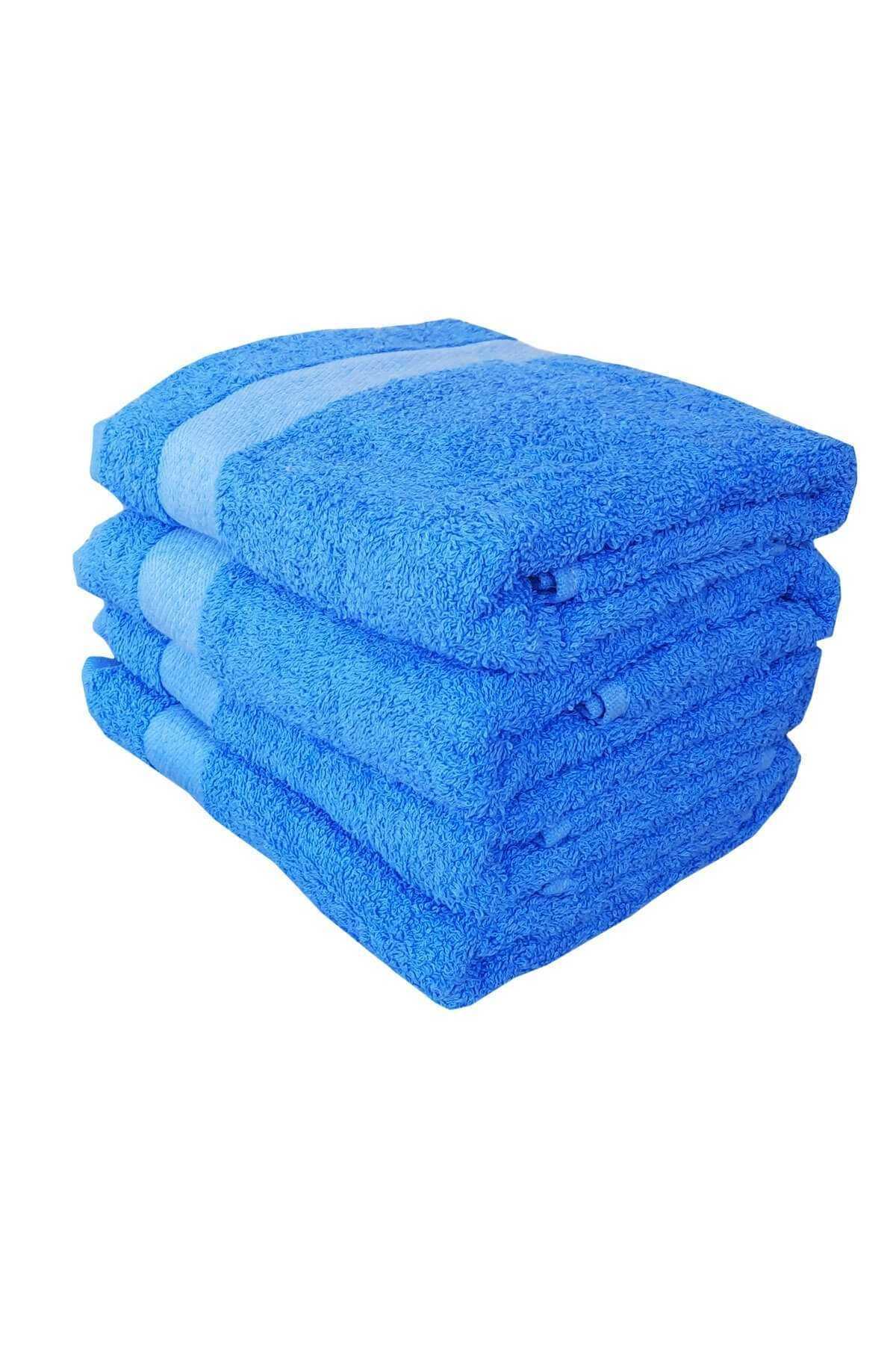4 lü El Yüz %100 Pamuklu Havlu Seti Dry Mavi