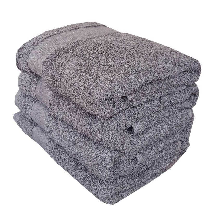 4 lü El Yüz %100 Pamuklu Havlu Seti Dry Antrasit