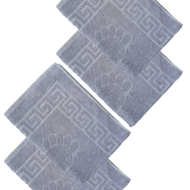 4 lü Ayak İzli Banyo Ayak Havlusu 100 Pamuklu