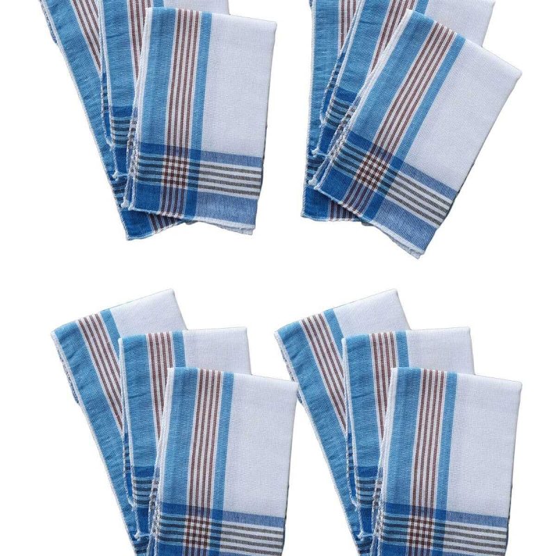 12 li El Cep Yaka Kumaş Mendil 30x30 Cm 100 Pamuklu Şah