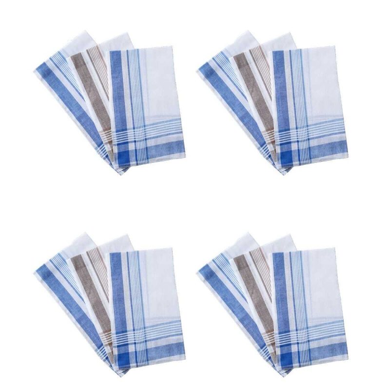 12 li El Cep Beyaz Kumaş Mendil 39x39 cm Pamuklu YM 01