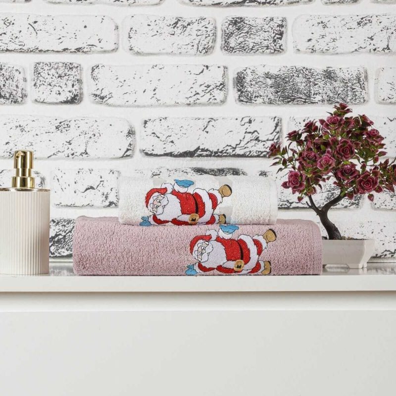 Mira Home Banyo Havlusu Takımı Noel Baba  Nakışlı