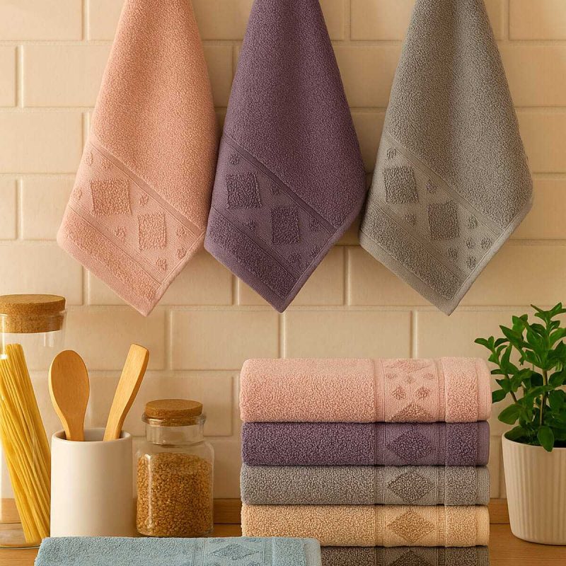 6 Parça Mutfak Havlusu Seti %100 Pamuklu Carla