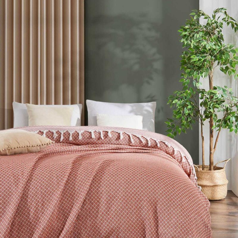 Çift Kişilik Yatak Pikesi Alice Kiremit 200 x 230