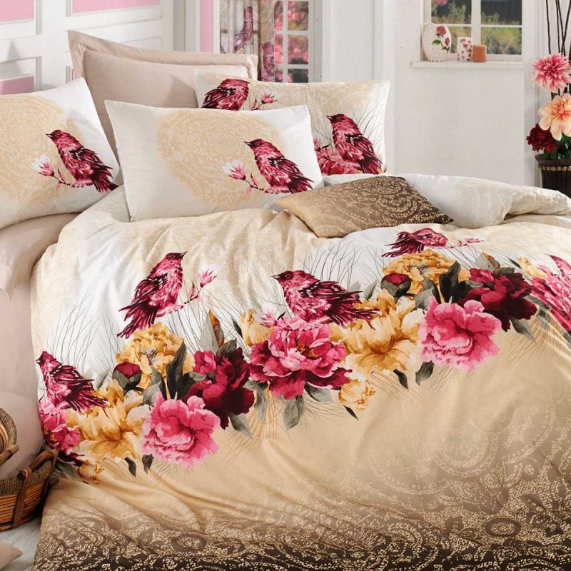 Çift Kişilik Ranforce Nevresim Takımı %100 Pamuklu Çalıkuşu