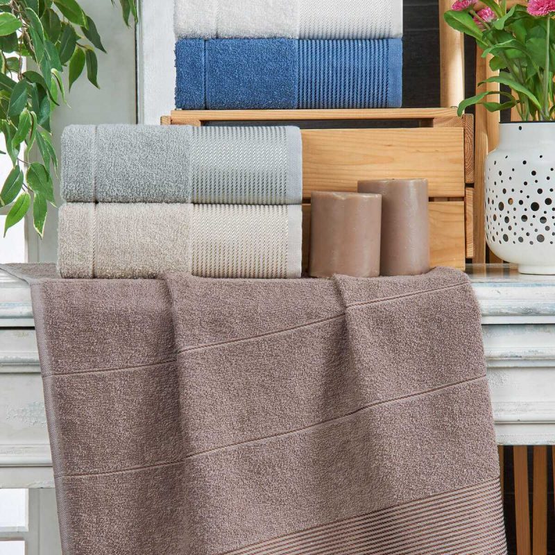 6 lı El Yüz Havlu Seti Pamuklu Havlu Takımı Renkli Kahve