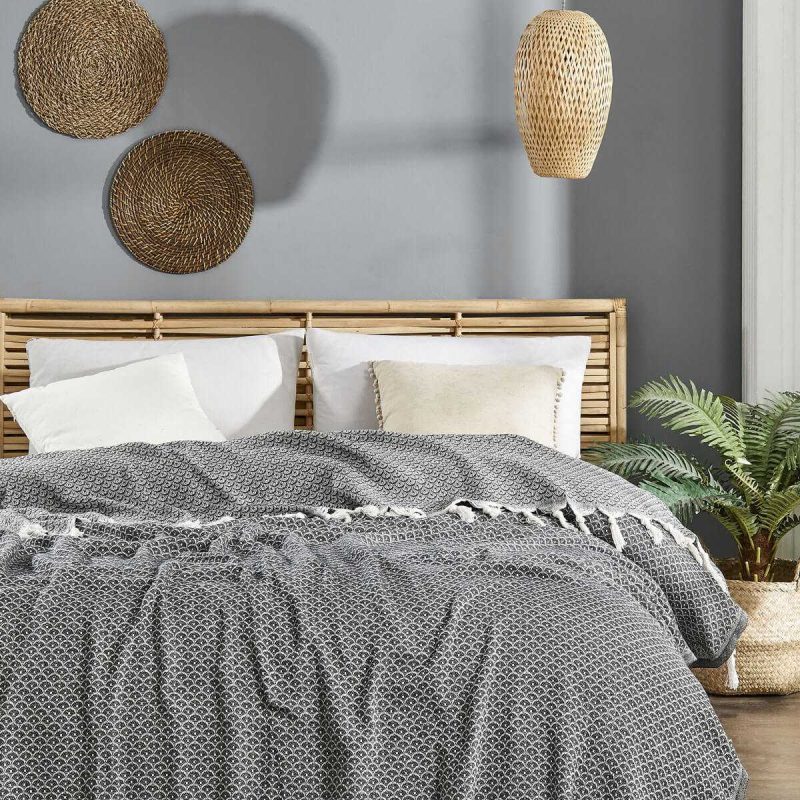 Çift Kişilik Yatak Pikesi Deniz Antrasit 200 x 230 Cm