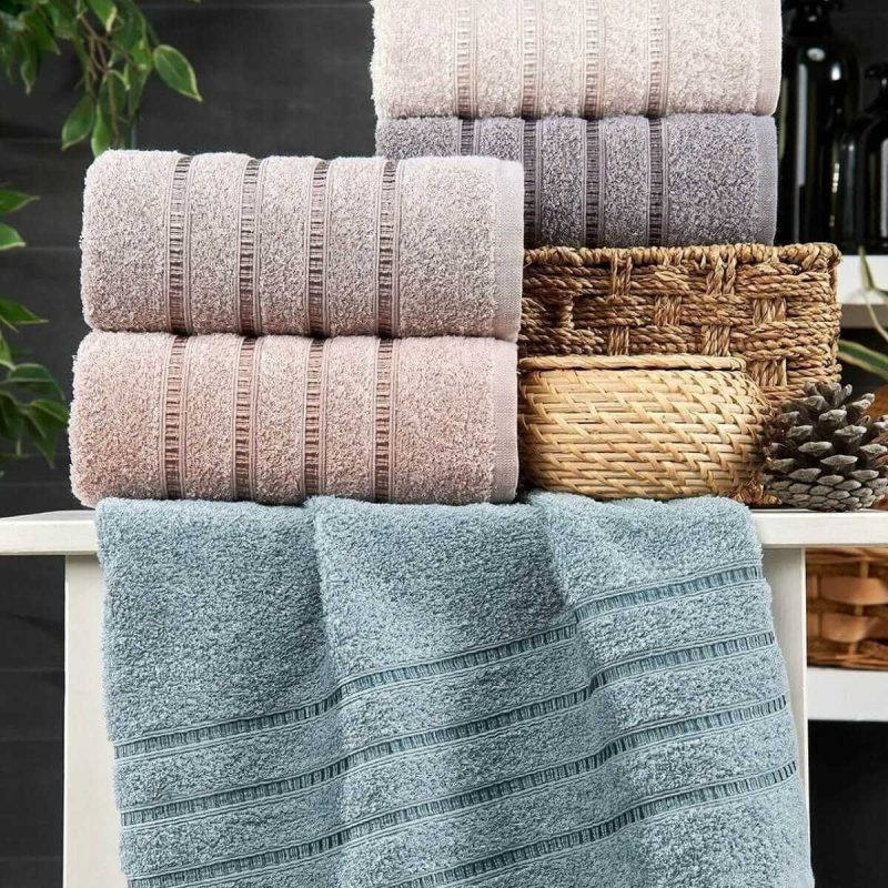 6 lı El Yüz Havlu Seti Pamuklu Havlu Takımı Renkli İndigo