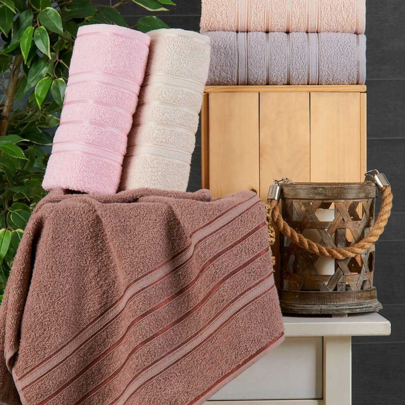 6 lı El Yüz Havlu Seti Pamuklu Havlu Takımı Renkli Koyu Kahve