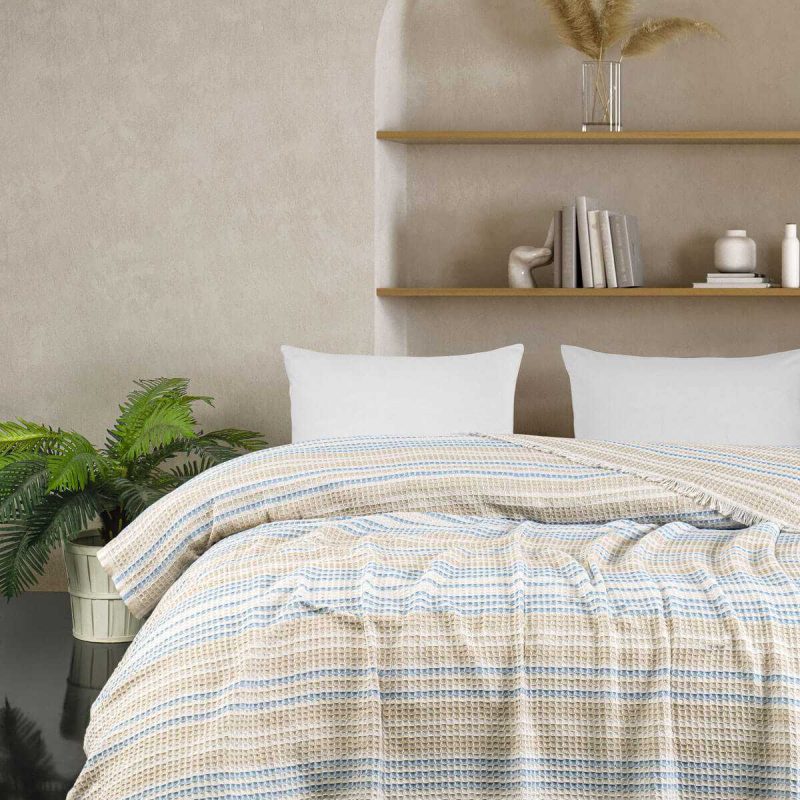 Çift Kişilik Yatak Pikesi Güneş Bej 200 x 230 Cm