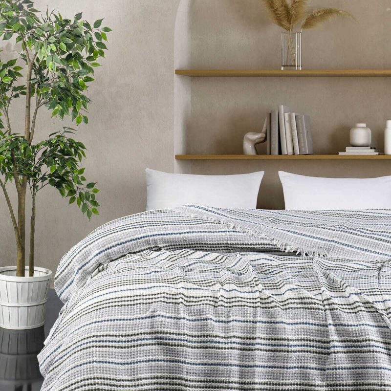 Çift Kişilik Yatak Pikesi Güneş Haki 200 x 230 Cm