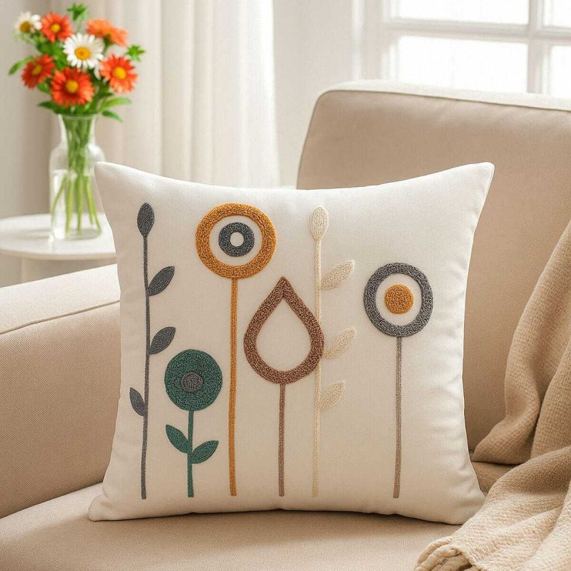 Mira Home Dekoratif Punch Loli Nakışlı Kırlent Kılıfı