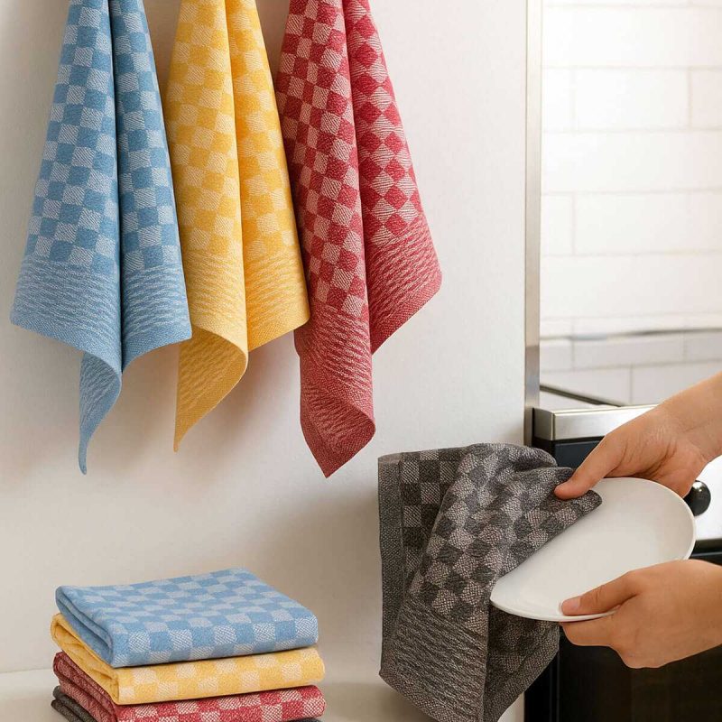 6lı Mutfak Kurulama Bezi 45x65 cm Pötikare Desen