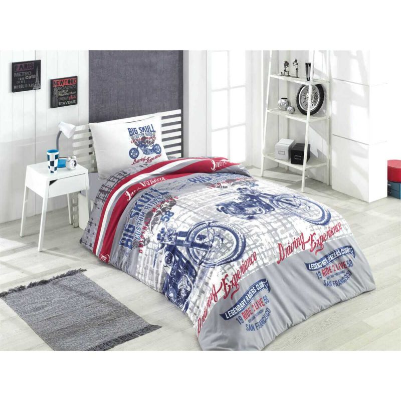 Mira Home Tek Kişilik Genç Erkek Çocuk Nevresim Takımı Motorcycle