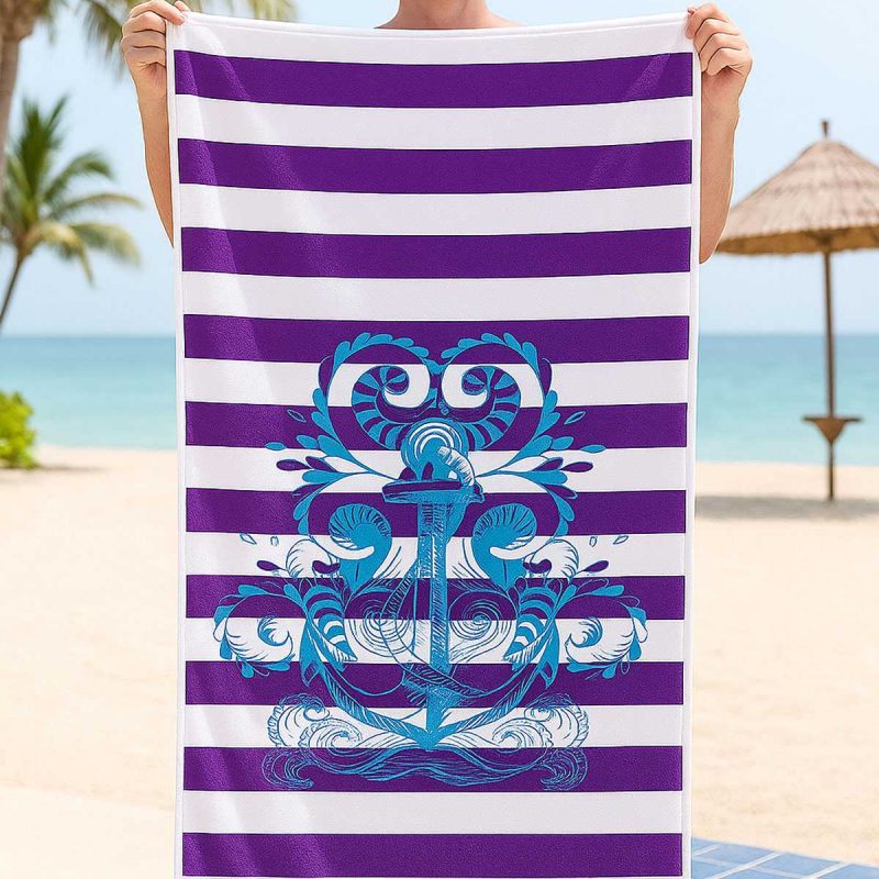 SeaDream Tropikal Desenli Plaj Havlusu 70X140 Cm Çapa