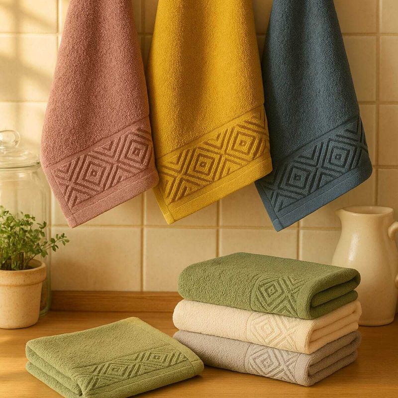 6 Parça Mutfak Havlusu Seti %100 Pamuklu Baklava