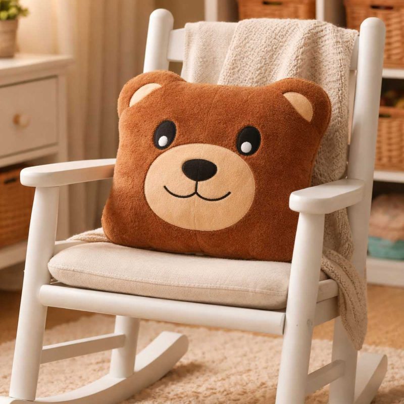 Ayıcık Figürlü Dekoratif Çocuk Odası Yastığı - 25x30 cm