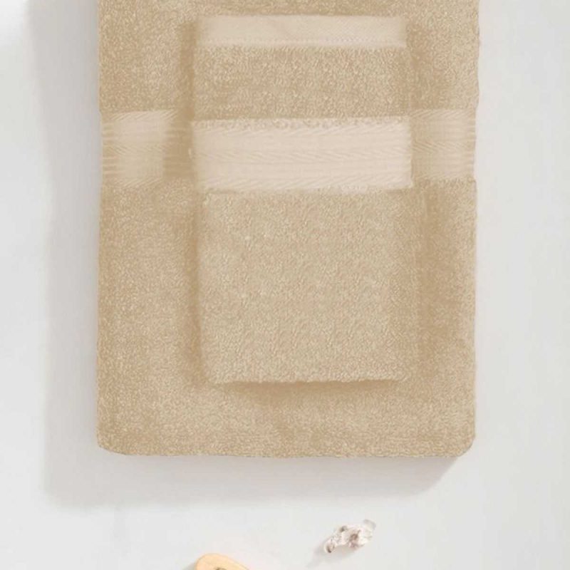 2 Parça Battal Lüks Premium Banyo Spa Havlu Takımı 90x170 Cm Bej