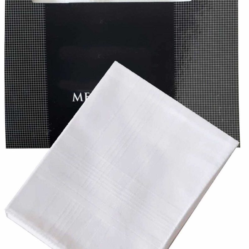 3’lü Özel Paket Premium Erkek Mendil Seti  %100 Pamuk 42x42 cm Beyaz