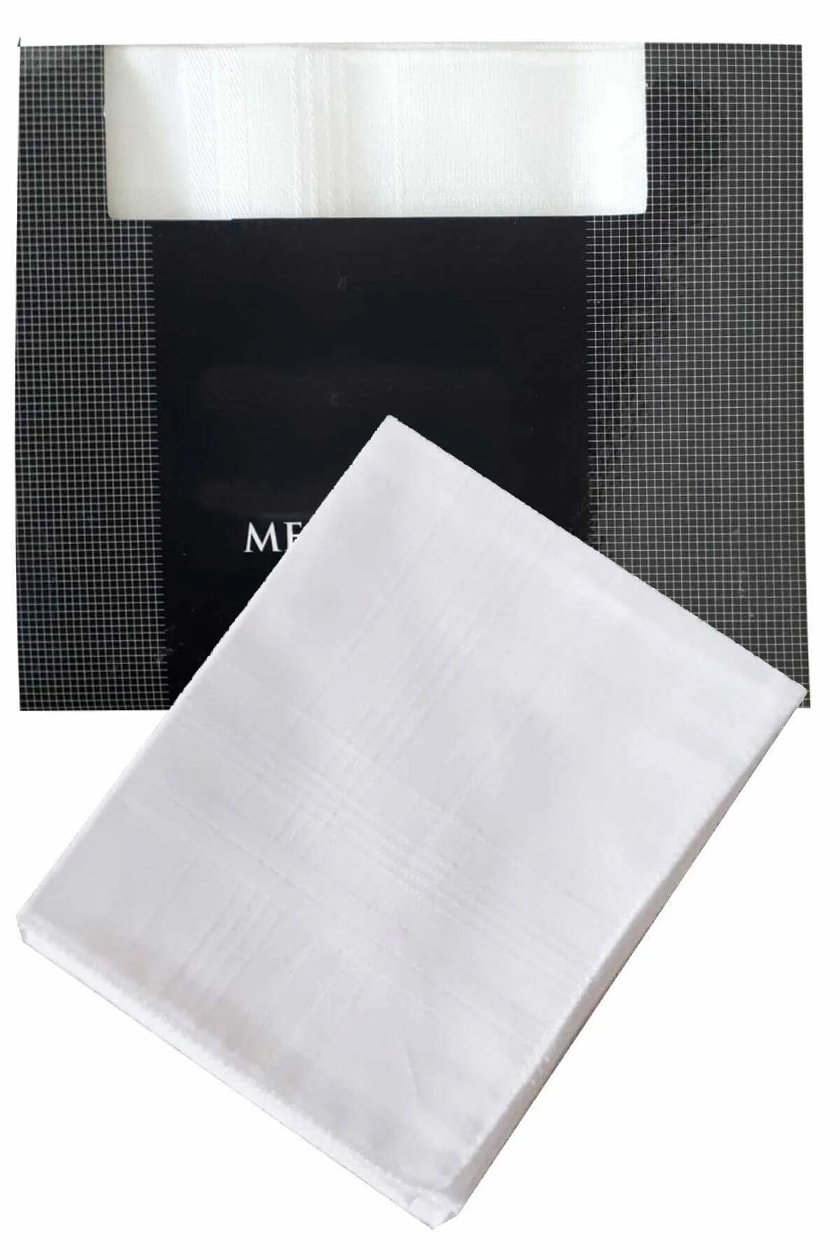 3’lü Özel Paket Premium Erkek Mendil Seti %100 Pamuk 42x42 cm Beyaz