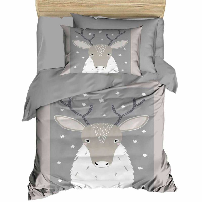 Yenidoğan Kız / Erkek Unisex Bebek Nevresim Takımı %100 Pamuklu Geyik