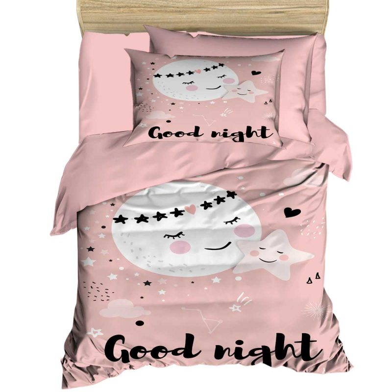 Yenidoğan Kız Bebek Nevresim Takımı %100 Pamuklu Good Night