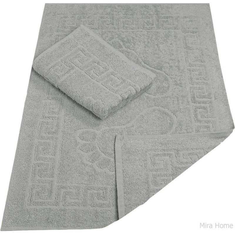 2 Li Banyo Ayak Havlusu %100 Pamuk 50X70 Cm Menesch Gri