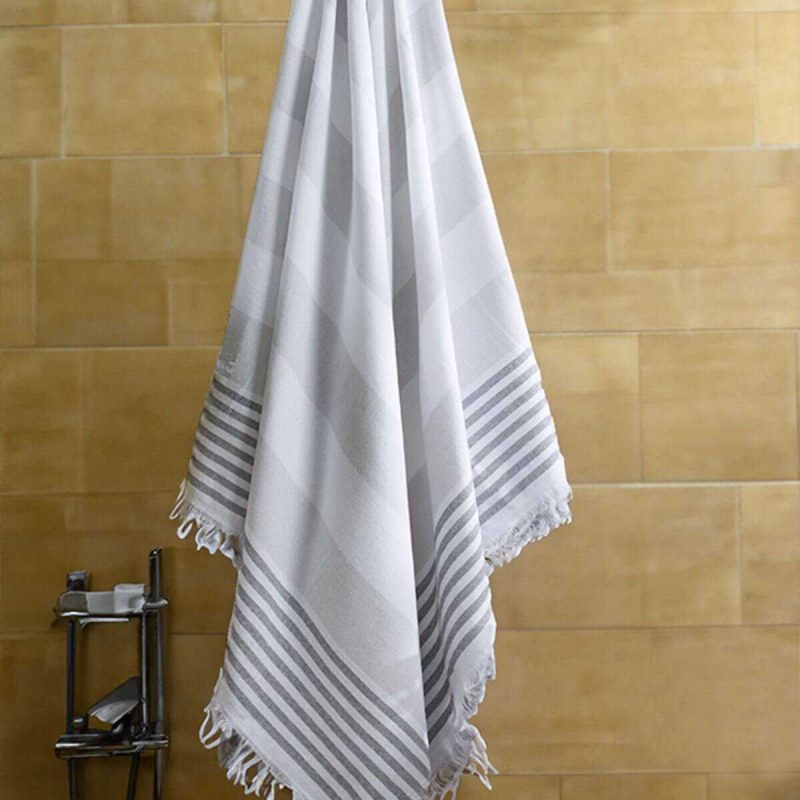 Pure Linen 90x170 cm Doğal Pamuk Peştamal Havlu Gri