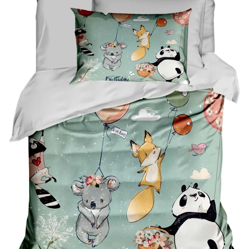 Yenidoğan Kız / Erkek Unisex Bebek Nevresim Takımı %100 Pamuklu Sevimli Hayvanlar