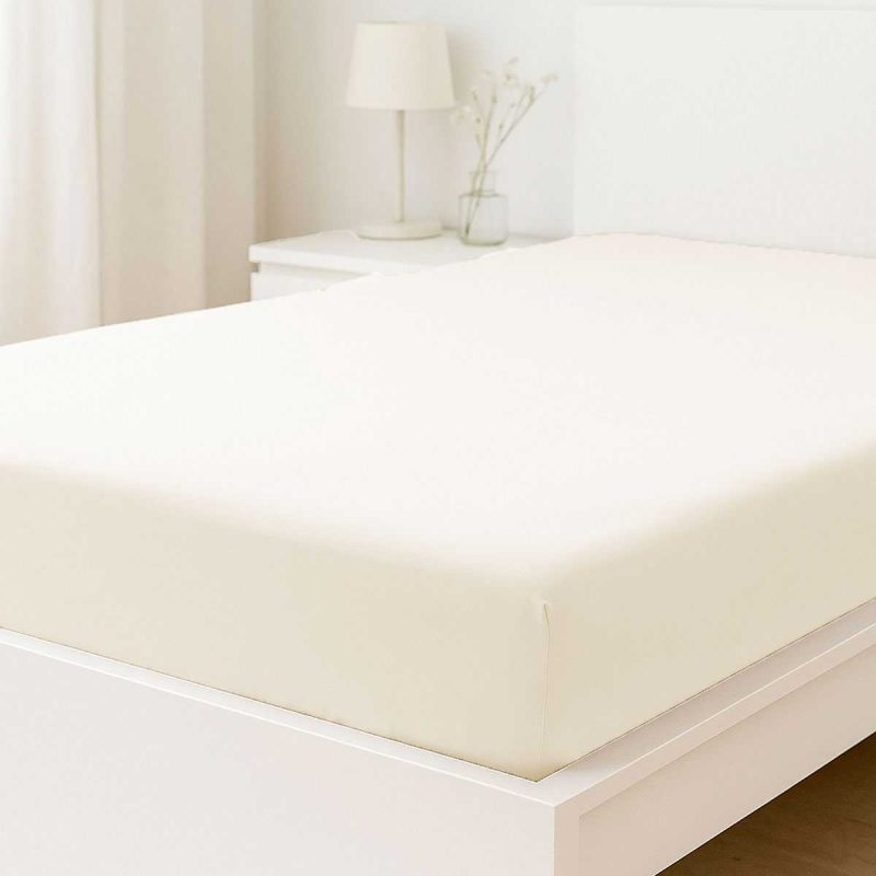 Tek Kişilik Düz Penye %100 Pamuklu Lastikli Çarşaf 100X200 Cm Newsheet Ekru