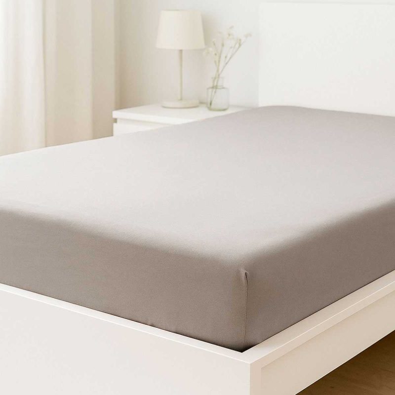 Çift Kişilik Düz Penye  %100 Pamuklu Lastikli Çarşaf 180X200 Newsheet Gri