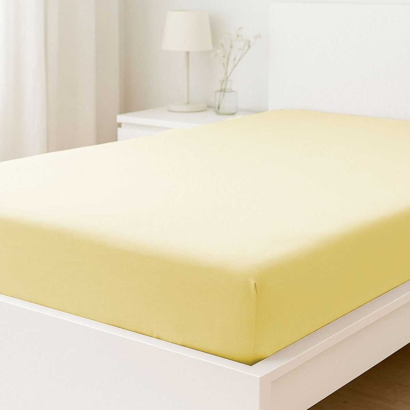 Tek Kişilik Düz Penye %100 Pamuklu Lastikli Çarşaf 100X200 Cm Newsheet Sarı