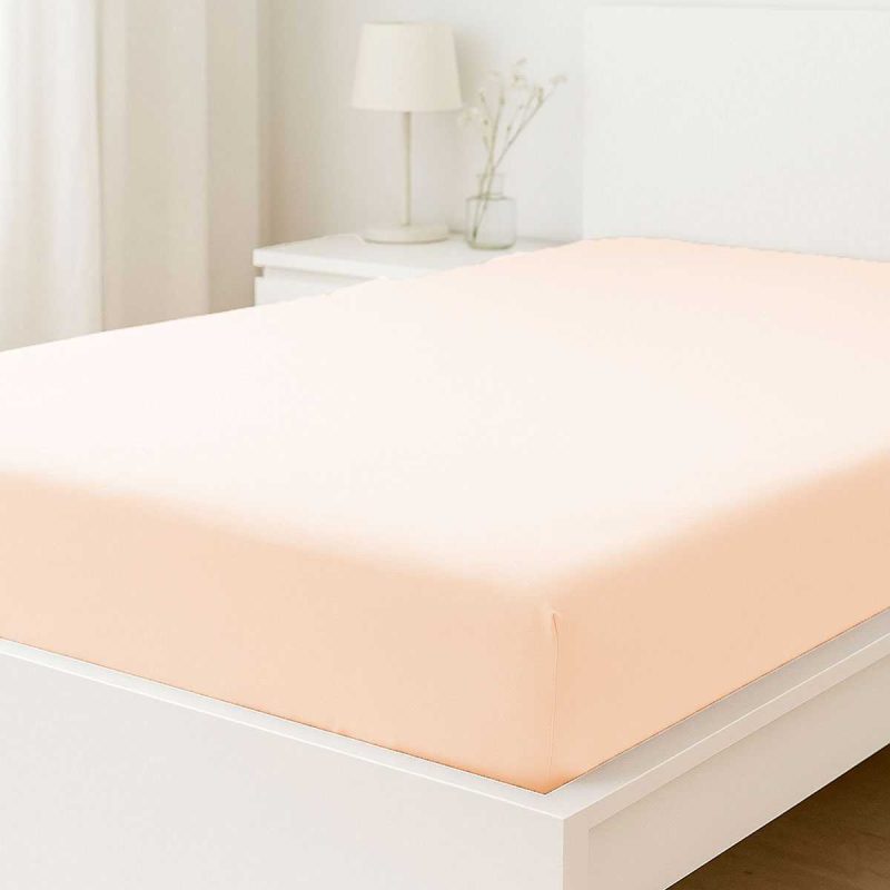 Çift Kişilik Düz Penye  %100 Pamuklu Lastikli Çarşaf 180X200 Newsheet Somon