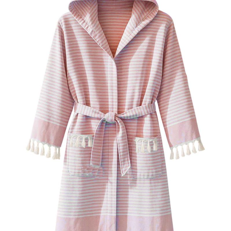 Kapşonlu Unisex Peştamal Plaj Bornozu  %100 Pamuklu Marelina Bordo