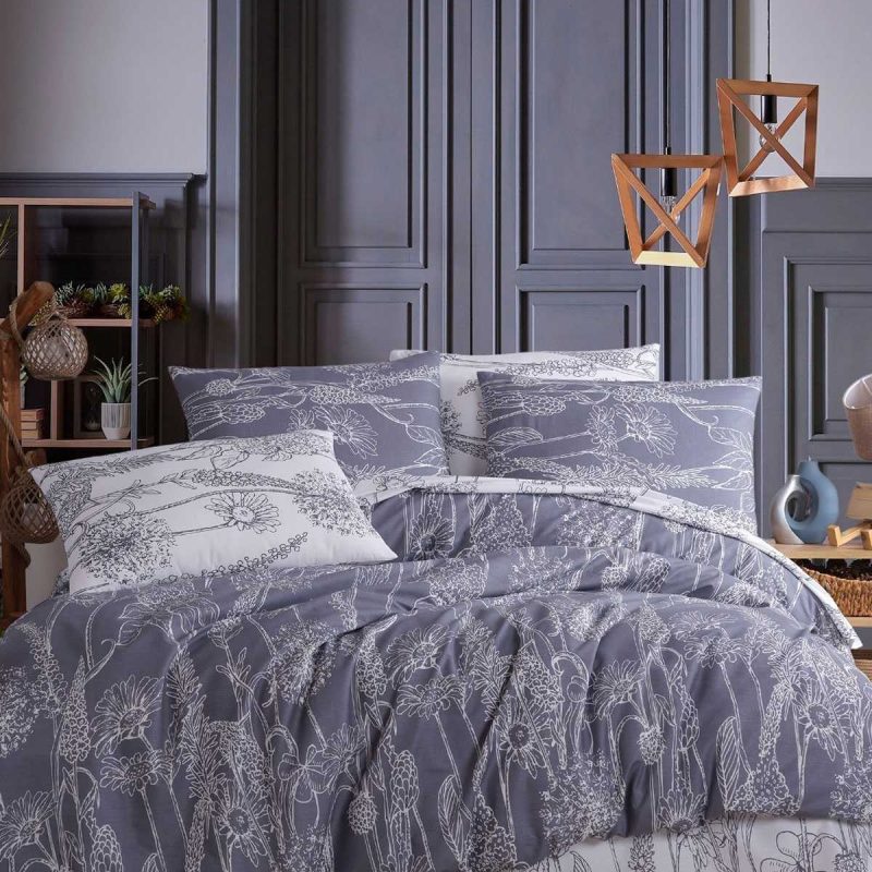 Çift Kişilik Nevresim Takımı Pamuklu Gece Bahçesi