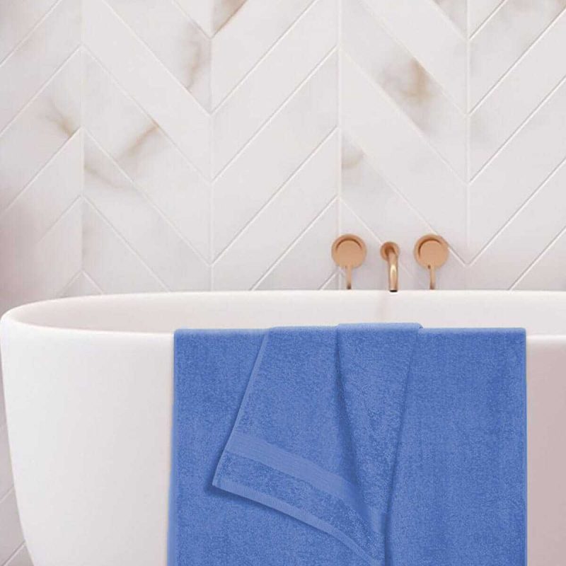 2 li Banyo Havlu Takımı %100 Pamuklu Dry Mavi