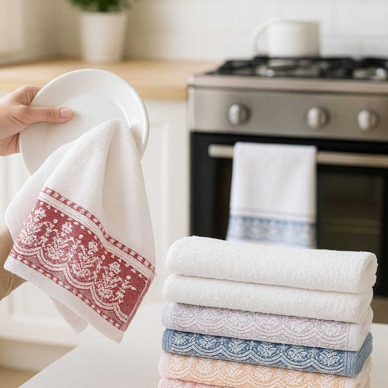 6 lı %100 Pamuklu Mutfak Havlusu Seti 30x50 Cm  Zarafet