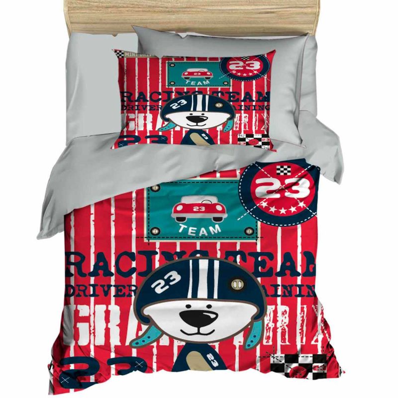 Yenidoğan Erkek Bebek Nevresim Takımı %100 Pamuklu Racing Team